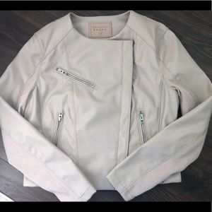 Worn once, stretch leather jacket